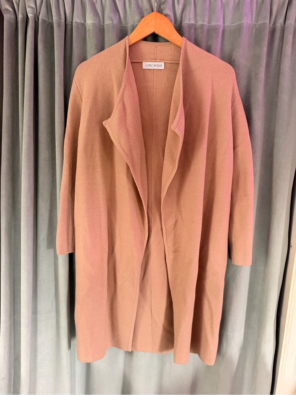 Chicwish Dusty Rose Open Front Trench Coat